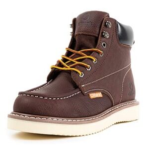 Clitenk CY03 Mens Brown Full Grain Leather Moc Toe Work Boots Size 9 EH Rated